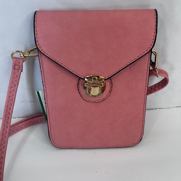 AR New York NEW Smartphone Crossbody Purse Bag Thin NEW Vegan Leather Pink - Picture 2 of 11